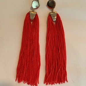 Red tassel earrings